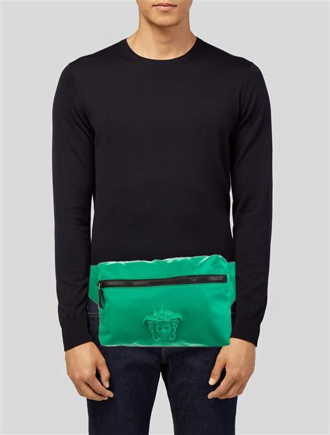 versace medusa nylon waist bag price|More.